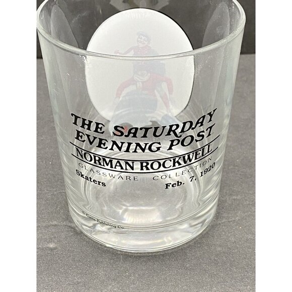 Vintage Norman Rockwell Saturday Evening Post On The Rocks Glasses Set‎ of 3 - Picture 7 of 13